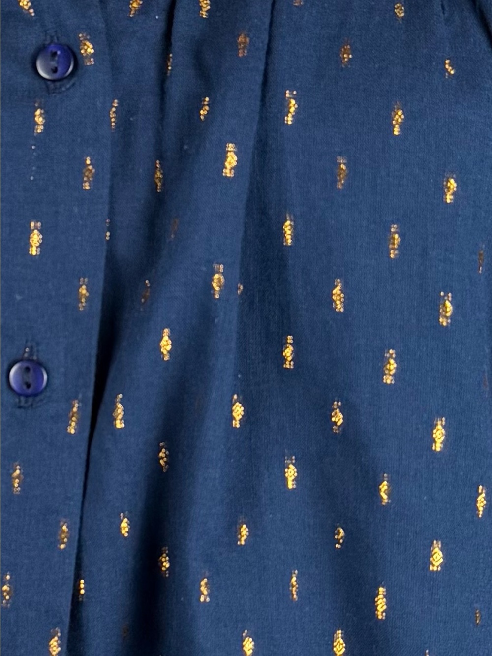 Emerson Fry Emmaline Blouse in Maritime Gold Dot Lurex - Size Small - Picture 6 of 8